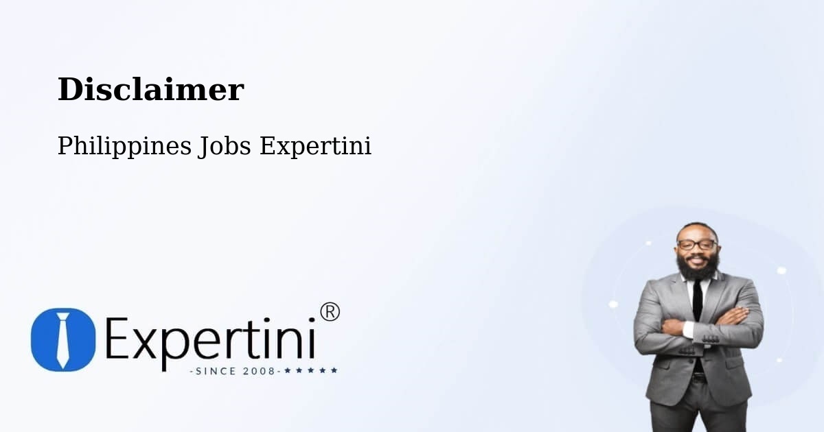 Disclaimer – Tabaco - Philippines Jobs Expertini